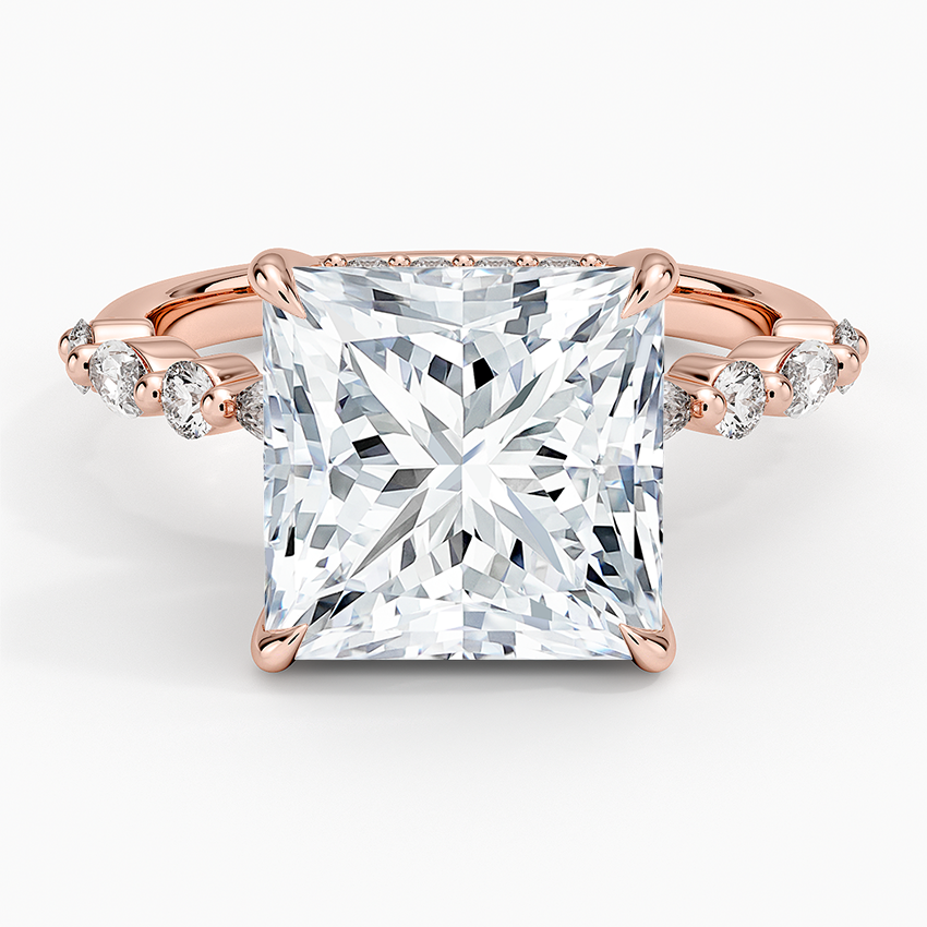 1.60 Carat Princess Halo Design Solitaire Lab Diamond Ring 18K - Florina