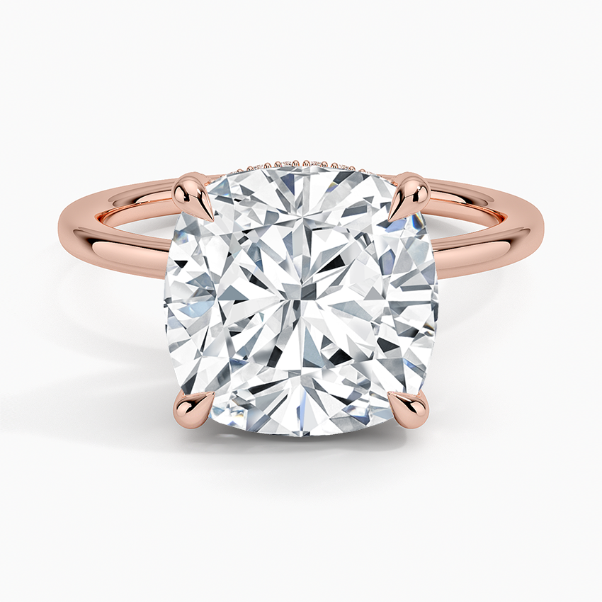 5.15 Karat Cushion Kesim Hidden Halo Tasarım Tektaş Laboratuvar Pırlanta Yüzük - Gilora - Bold Diamonds