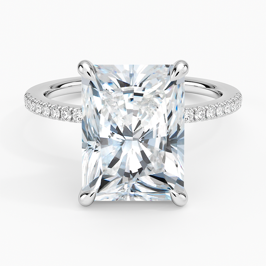 5.25 Karat Radiant Kesim Hidden Halo Tasarım Tektaş Laboratuvar Pırlanta Yüzük - Filora - Bold Diamonds