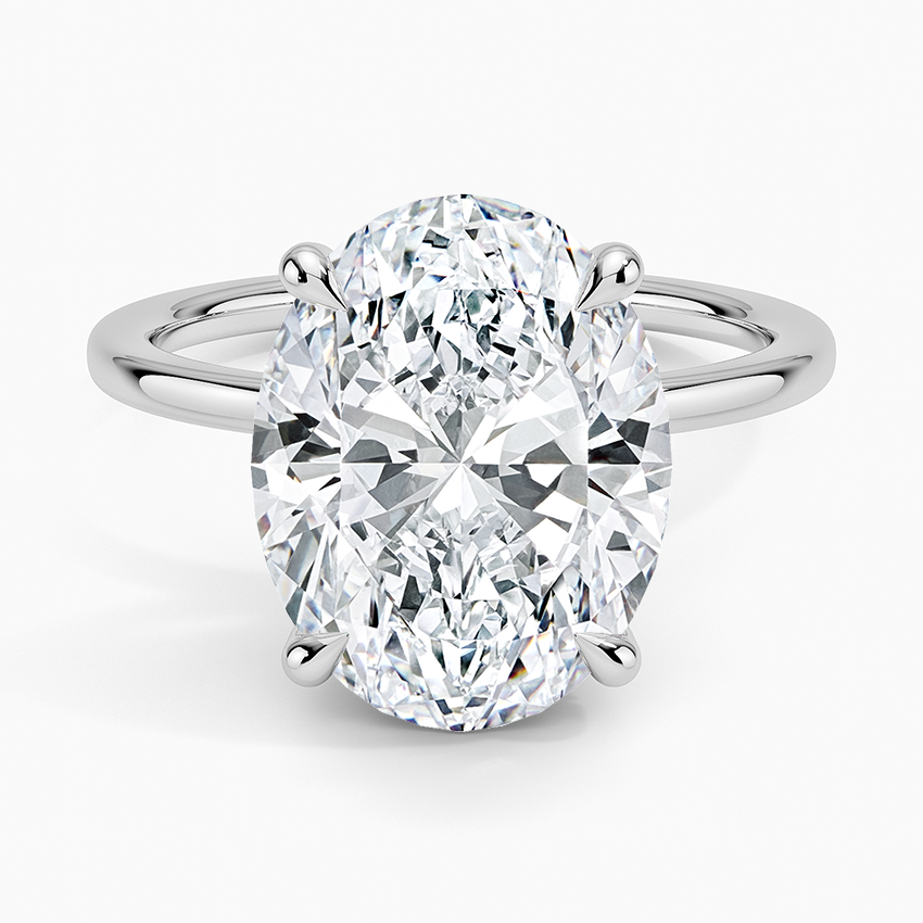 5.15 Karat Oval Kesim Hidden Halo Tasarım Tektaş Laboratuvar Pırlanta Yüzük - Gilora - Bold Diamonds