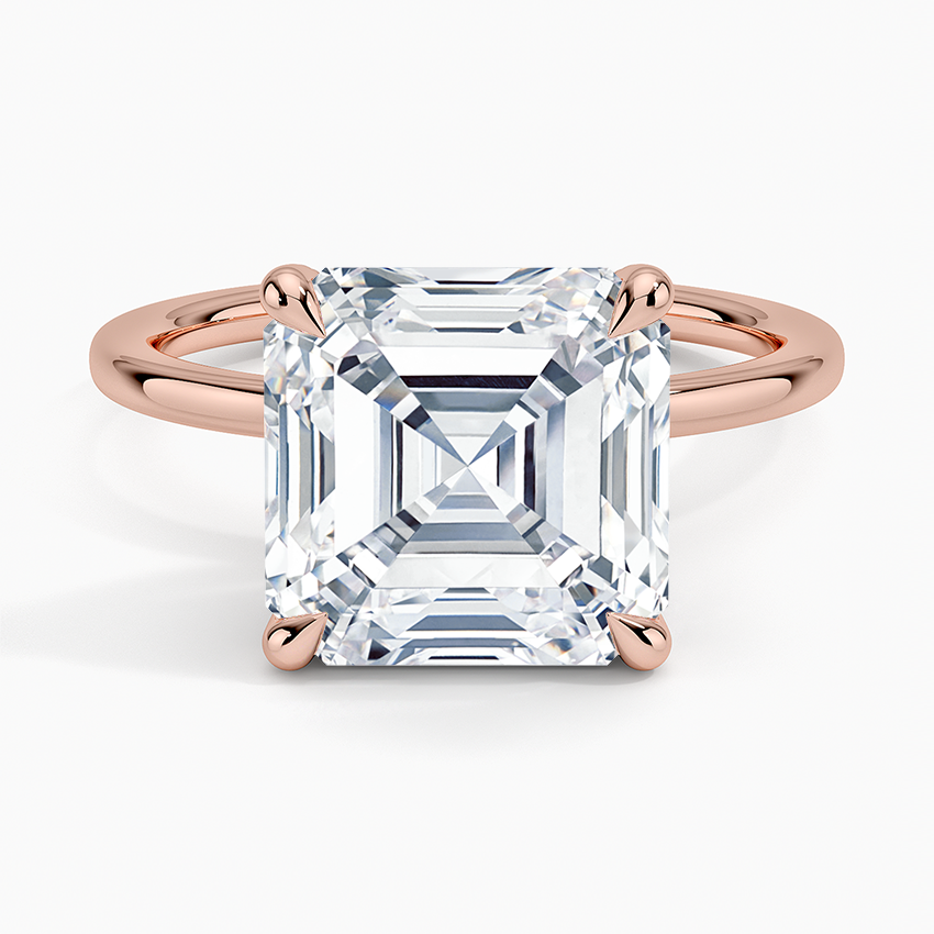 5.15 Karat Asscher Kesim Hidden Halo Tasarım Tektaş Laboratuvar Pırlanta Yüzük - Valencia