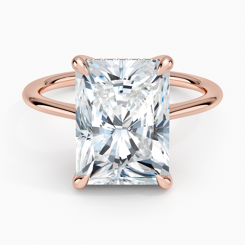 5.10 Karat Radiant Kesim Hidden Halo Tasarım Tektaş Laboratuvar Pırlanta Yüzük - Monaco