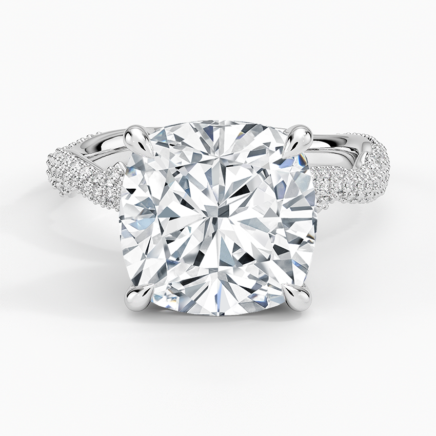 5.75 Cushion Kesim Hidden Halo Tasarım Tektaş Laboratuvar Pırlanta Yüzük - Filara