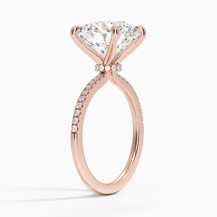 5.25 Karat Hidden Halo Tasarım Tektaş Laboratuvar Pırlanta Yüzük - Filora - Bold Diamonds