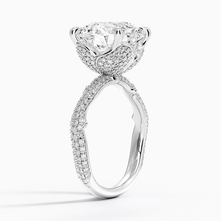 5.75 Karat Hidden Halo Tasarım Tektaş Laboratuvar Pırlanta Yüzük - Sorrento