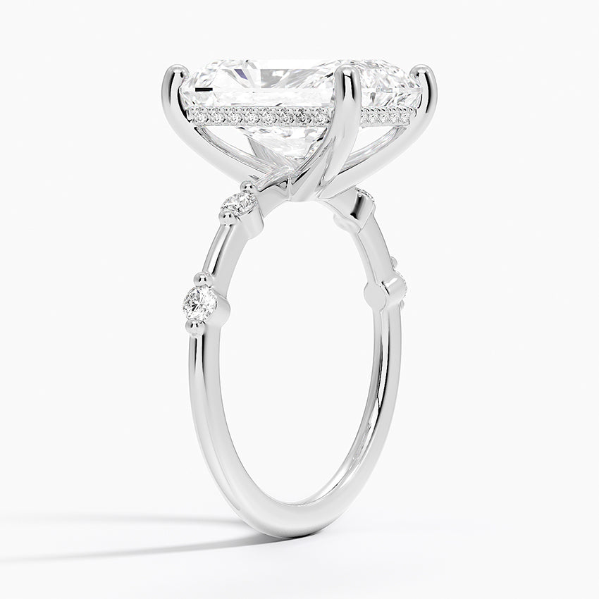 5.20 Radiant Kesim Hidden Halo Tasarım Tektaş Laboratuvar Pırlanta Yüzük - Zelora