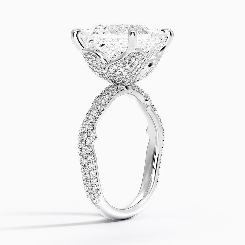 5.75 Karat Prenses Kesim Hidden Halo Tasarım Tektaş Laboratuvar Pırlanta Yüzük - Sorrento