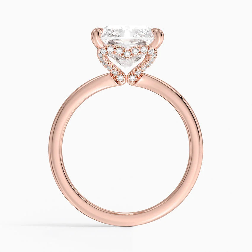 5.15 Karat Radiant Kesim Hidden Halo Tasarım Tektaş Laboratuvar Pırlanta Yüzük - Lyon