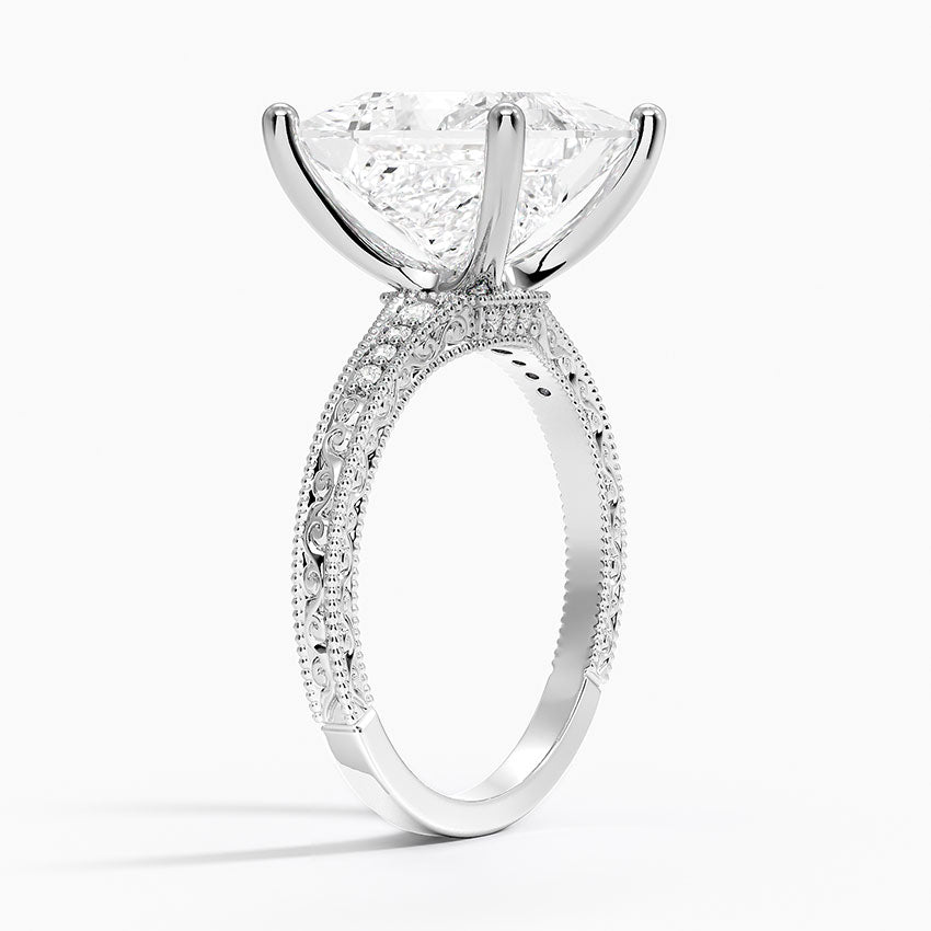 5.15 Karat Prenses Kesim Hidden Halo Tasarım Tektaş Laboratuvar Pırlanta Yüzük - Venice