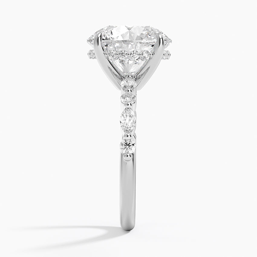 1.60 Carat Princess Halo Design Solitaire Lab Diamond Ring 18K - Florina