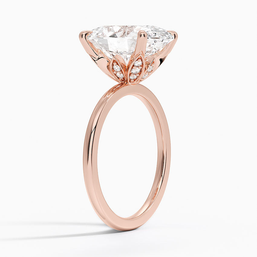 1.60 Carat Princess Halo Design Solitaire Lab Diamond Ring 18K - Florina