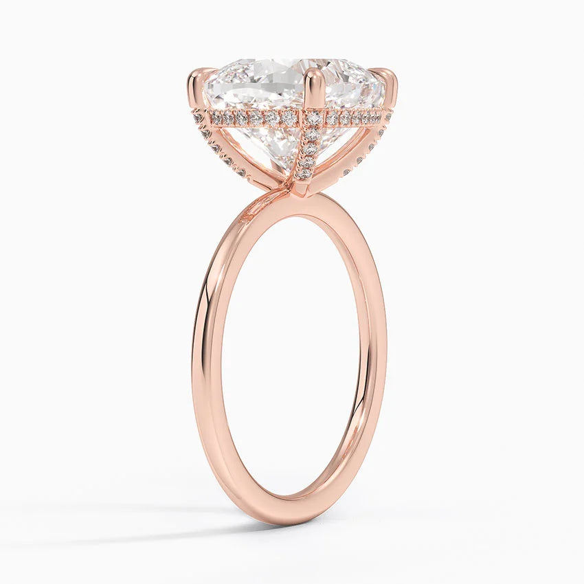 5.15 Karat Cushion Kesim Hidden Halo Tasarım Tektaş Laboratuvar Pırlanta Yüzük - Gilora - Bold Diamonds