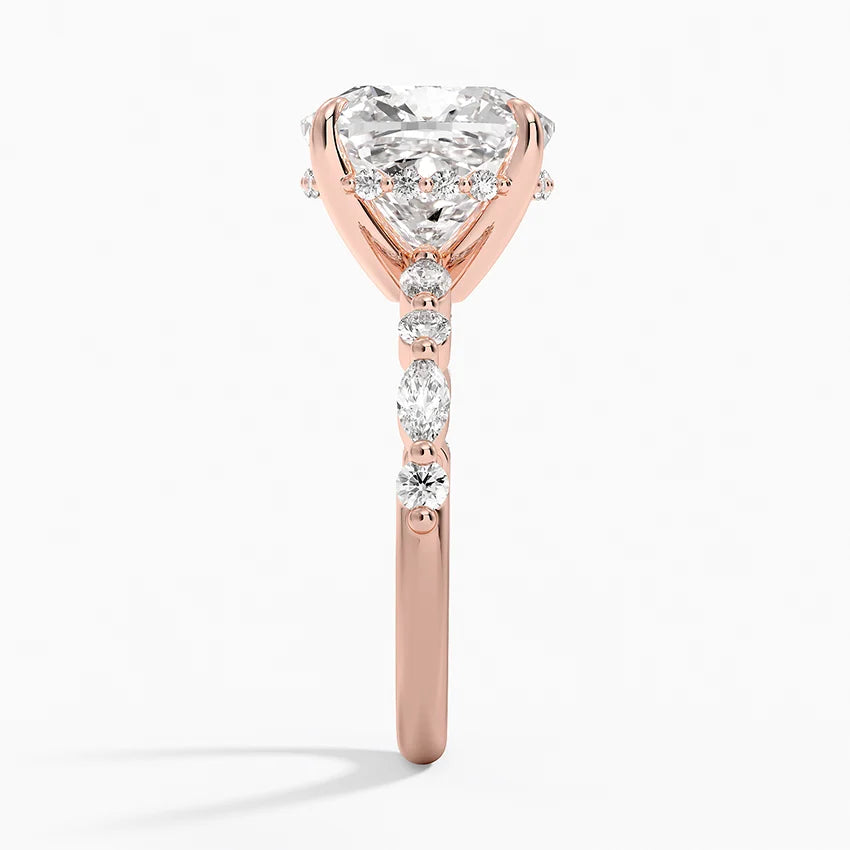 1.60 Carat Princess Halo Design Solitaire Lab Diamond Ring 18K - Florina