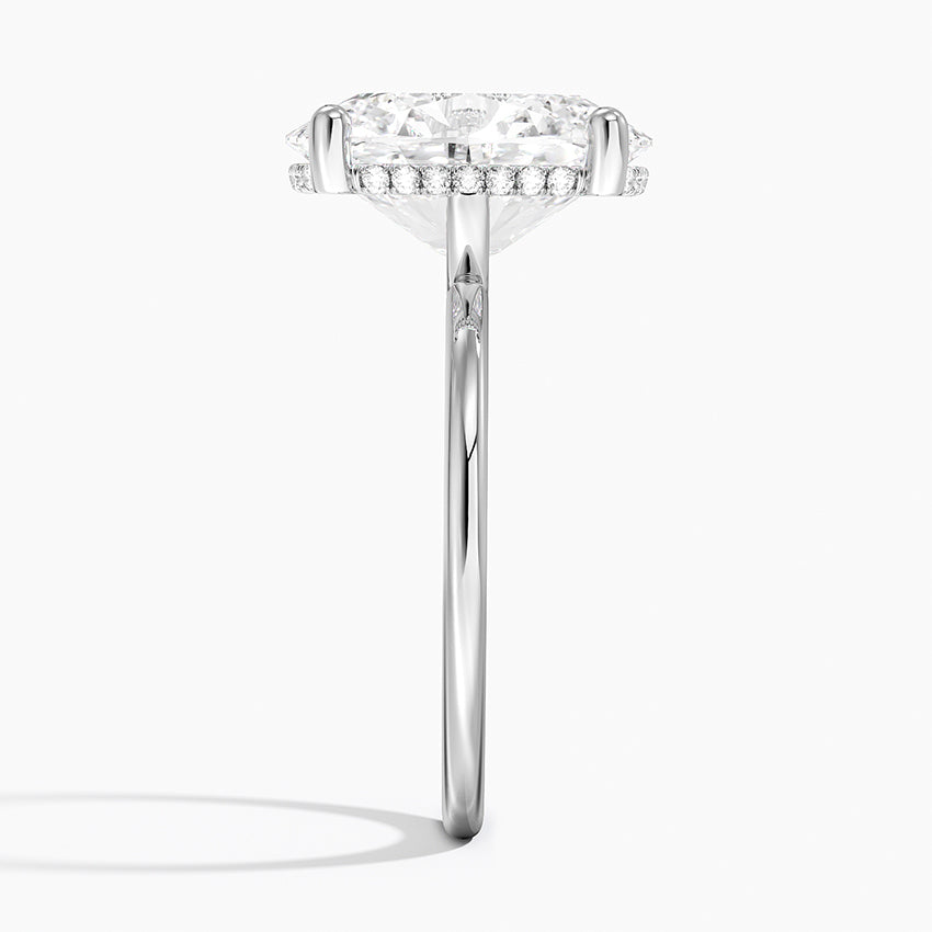 5.10 Karat Oval Kesim Hidden Halo Tasarım Tektaş Laboratuvar Pırlanta Yüzük - Lucerne