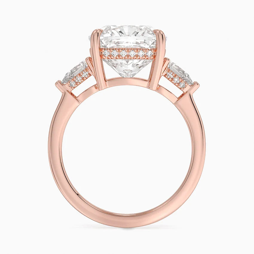 1.60 Carat Princess Halo Design Solitaire Lab Diamond Ring 18K - Florina