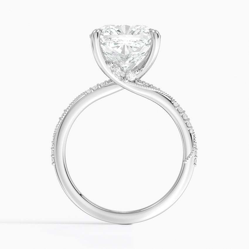 5.25 Karat Cushion Kesim Hidden Halo Tasarım Tektaş Laboratuvar Pırlanta Yüzük 18K - Melora - Bold Diamonds