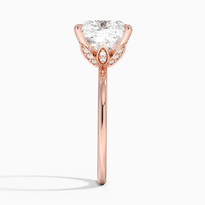 5.15 Karat Cushion Kesim Hidden Halo Tasarım Tektaş Laboratuvar Pırlanta Yüzük - Delora - Bold Diamonds