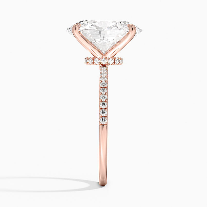 5.25 Karat Oval Kesim Hidden Halo Tasarım Tektaş Laboratuvar Pırlanta Yüzük - Filora - Bold Diamonds