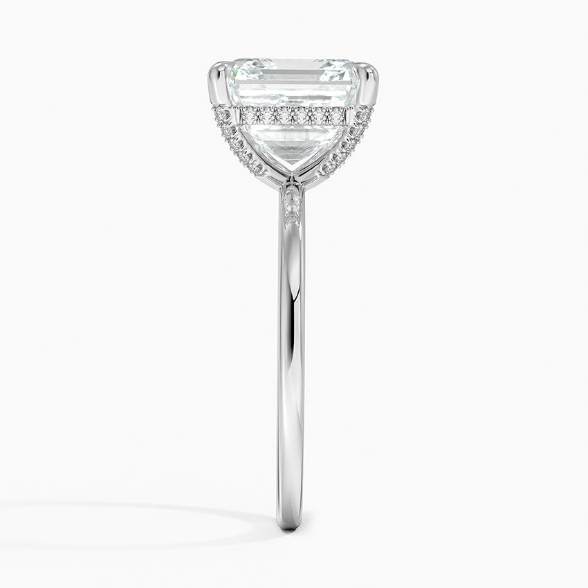 5.15 Karat Asscher Kesim Hidden Halo Tasarım Tektaş Laboratuvar Pırlanta Yüzük - Valencia