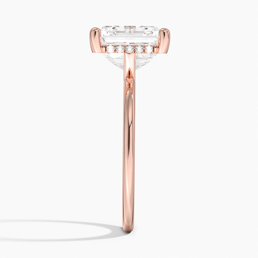 5.10 Karat Asscher Kesim Hidden Halo Tasarım Tektaş Laboratuvar Pırlanta Yüzük - Lucerne