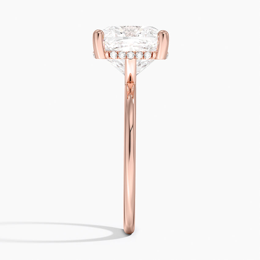 5.10 Cushion Kesim Hidden Halo Tasarım Tektaş Laboratuvar Pırlanta Yüzük - Melara