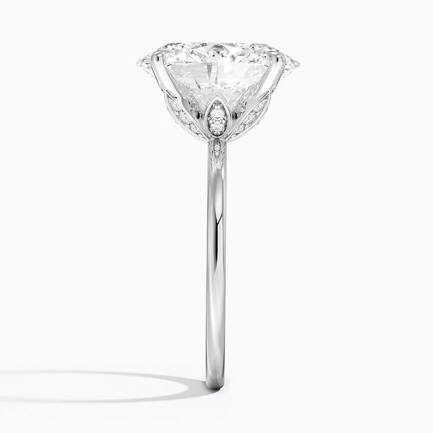 1.60 Carat Princess Halo Design Solitaire Lab Diamond Ring 18K - Florina