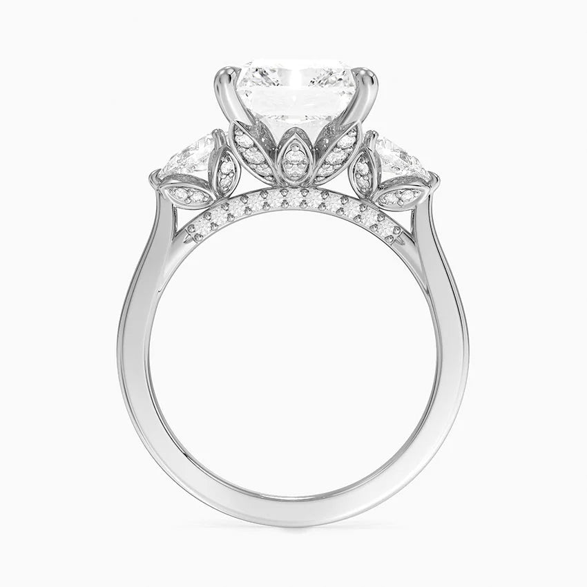 1.60 Carat Princess Halo Design Solitaire Lab Diamond Ring 18K - Florina