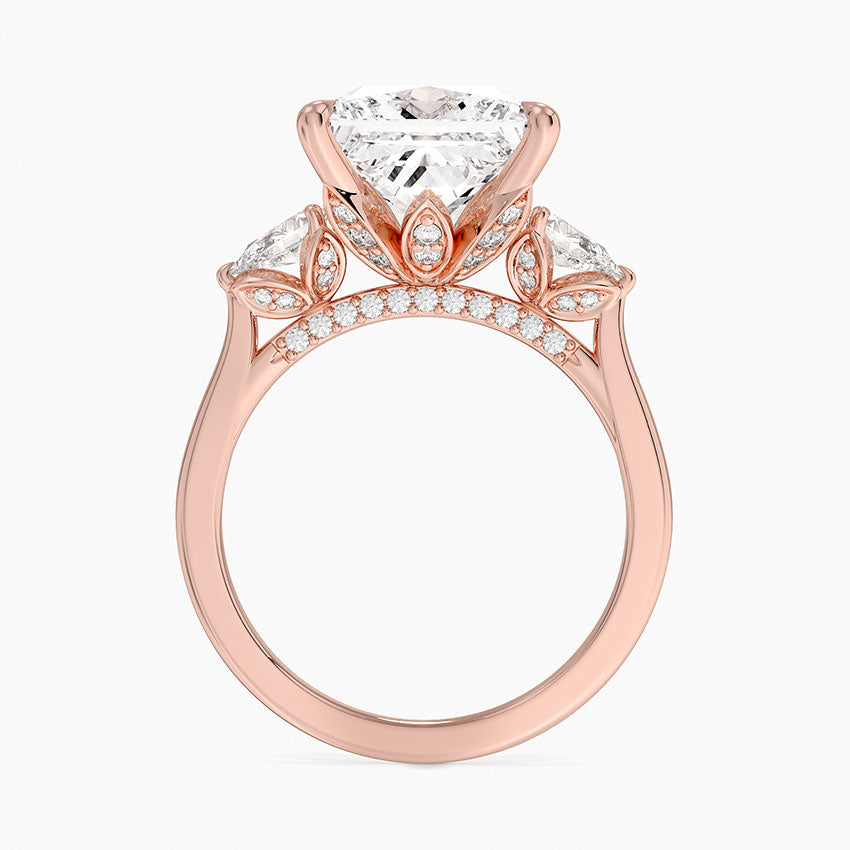 1.60 Carat Princess Halo Design Solitaire Lab Diamond Ring 18K - Florina
