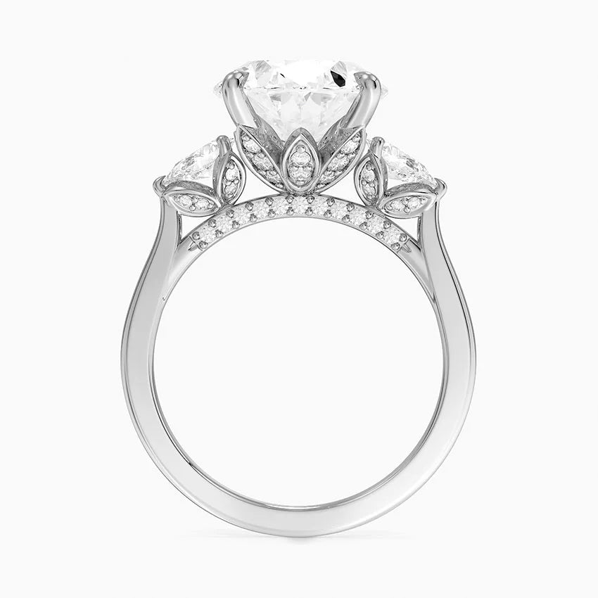 1.60 Carat Princess Halo Design Solitaire Lab Diamond Ring 18K - Florina