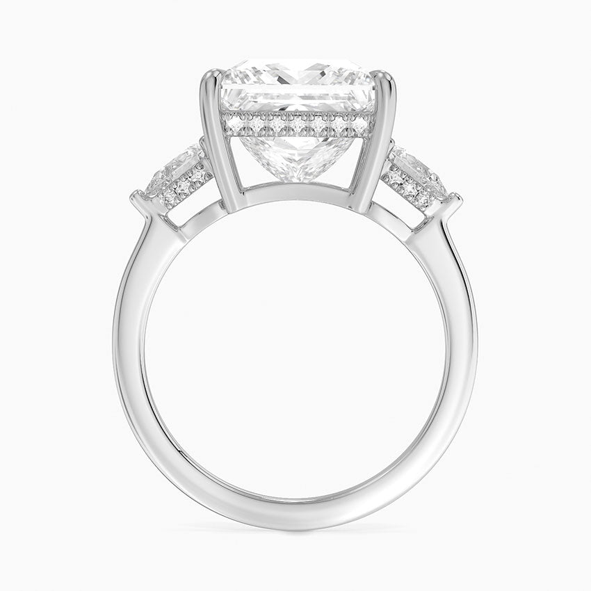 1.60 Carat Princess Halo Design Solitaire Lab Diamond Ring 18K - Florina