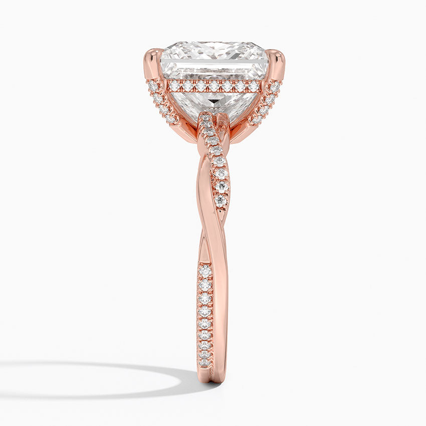 1.60 Carat Princess Halo Design Solitaire Lab Diamond Ring 18K - Florina