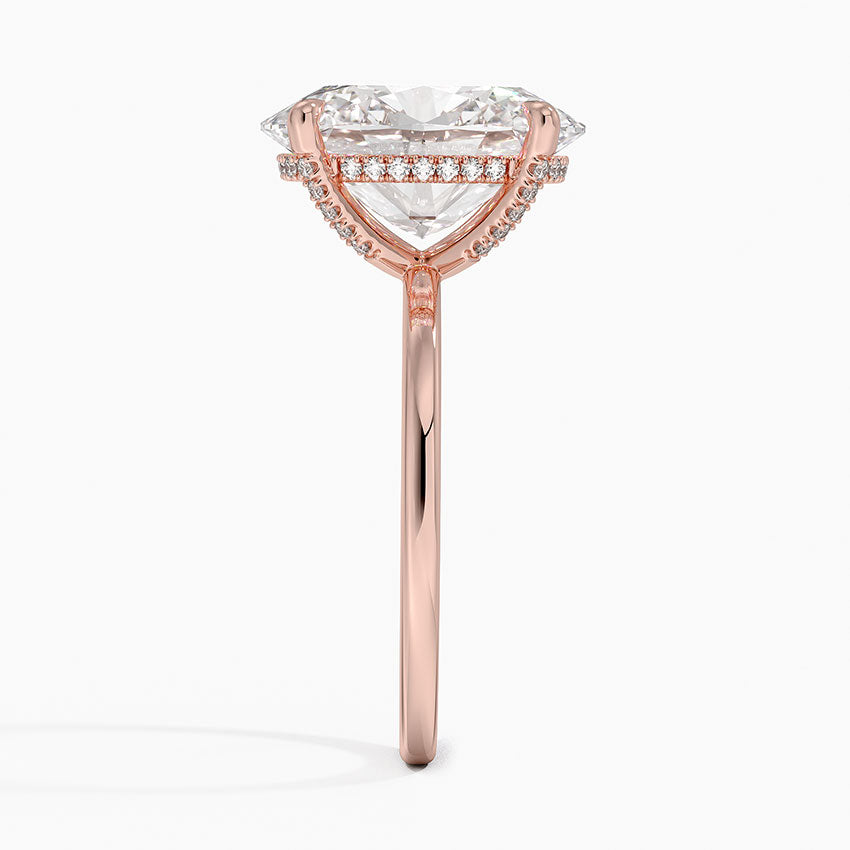 5.15 Karat Oval Kesim Hidden Halo Tasarım Tektaş Laboratuvar Pırlanta Yüzük - Gilora - Bold Diamonds