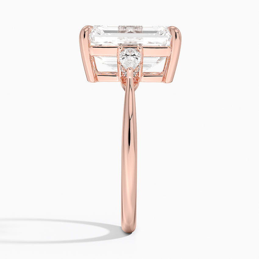 5.50 Karat Emerald Kesim Hidden Halo Tasarım Tektaş Laboratuvar Pırlanta Yüzük - Madrid