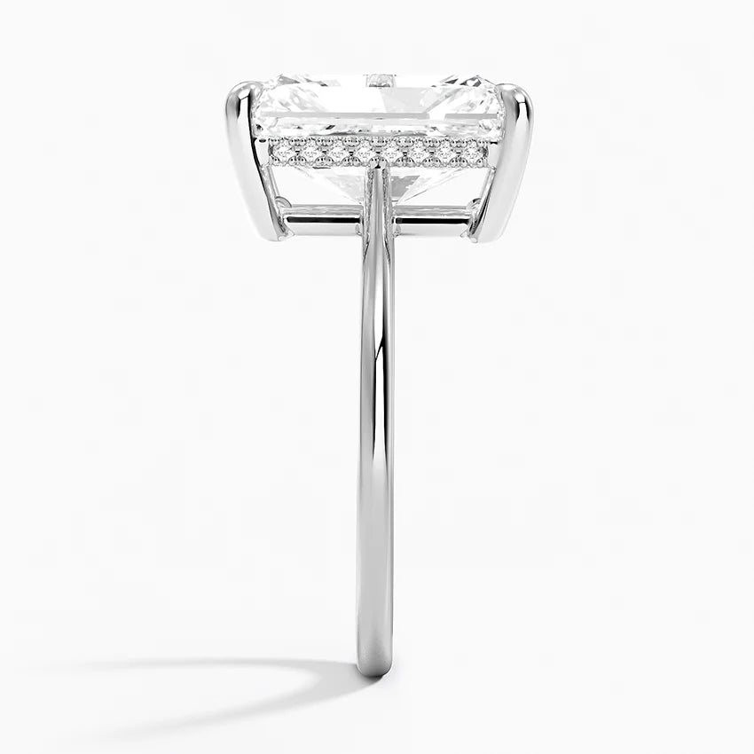 5.10 Karat Radiant Kesim Hidden Halo Tasarım Tektaş Laboratuvar Pırlanta Yüzük - Monaco