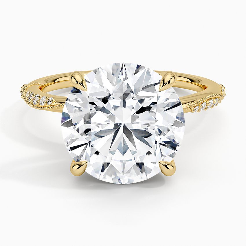 5.25 Karat Hidden Halo Tasarım Tektaş Laboratuvar Pırlanta Yüzük 18K - Melora - Bold Diamonds