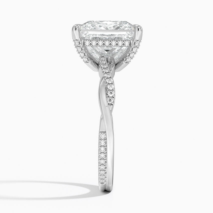 1.60 Carat Princess Halo Design Solitaire Lab Diamond Ring 18K - Florina