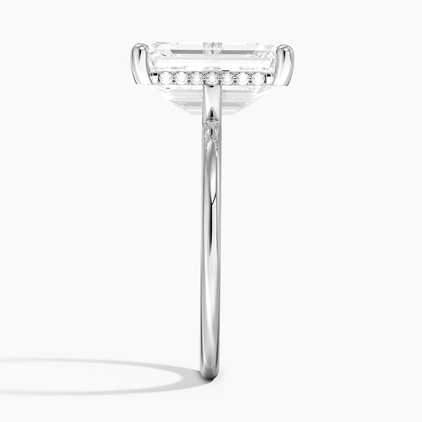 5.10 Emerald Kesim Hidden Halo Tasarım Tektaş Laboratuvar Pırlanta Yüzük - Melara