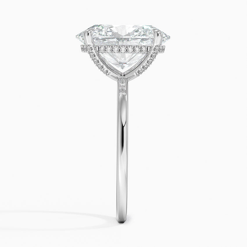 5.15 Karat Oval Kesim Hidden Halo Tasarım Tektaş Laboratuvar Pırlanta Yüzük - Gilora - Bold Diamonds