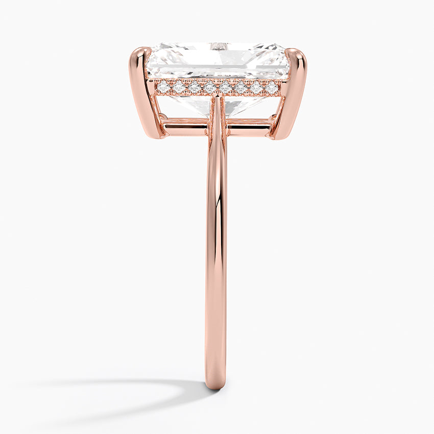 5.10 Karat Radiant Kesim Hidden Halo Tasarım Tektaş Laboratuvar Pırlanta Yüzük - Monaco
