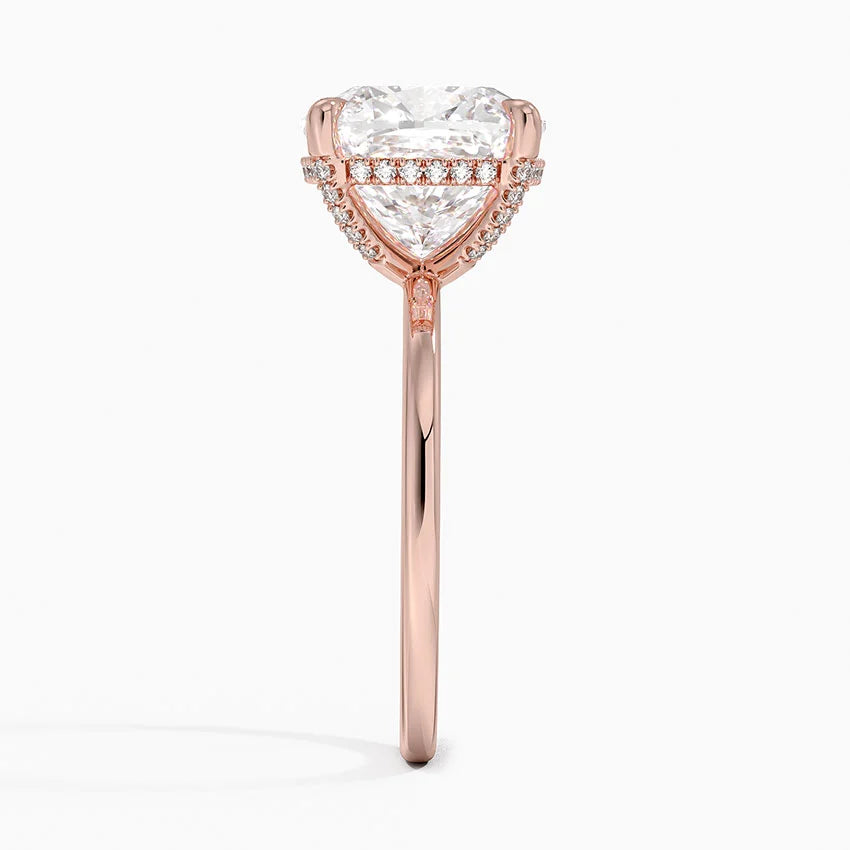 5.15 Karat Cushion Kesim Hidden Halo Tasarım Tektaş Laboratuvar Pırlanta Yüzük - Gilora - Bold Diamonds