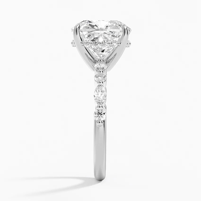 1.60 Carat Princess Halo Design Solitaire Lab Diamond Ring 18K - Florina