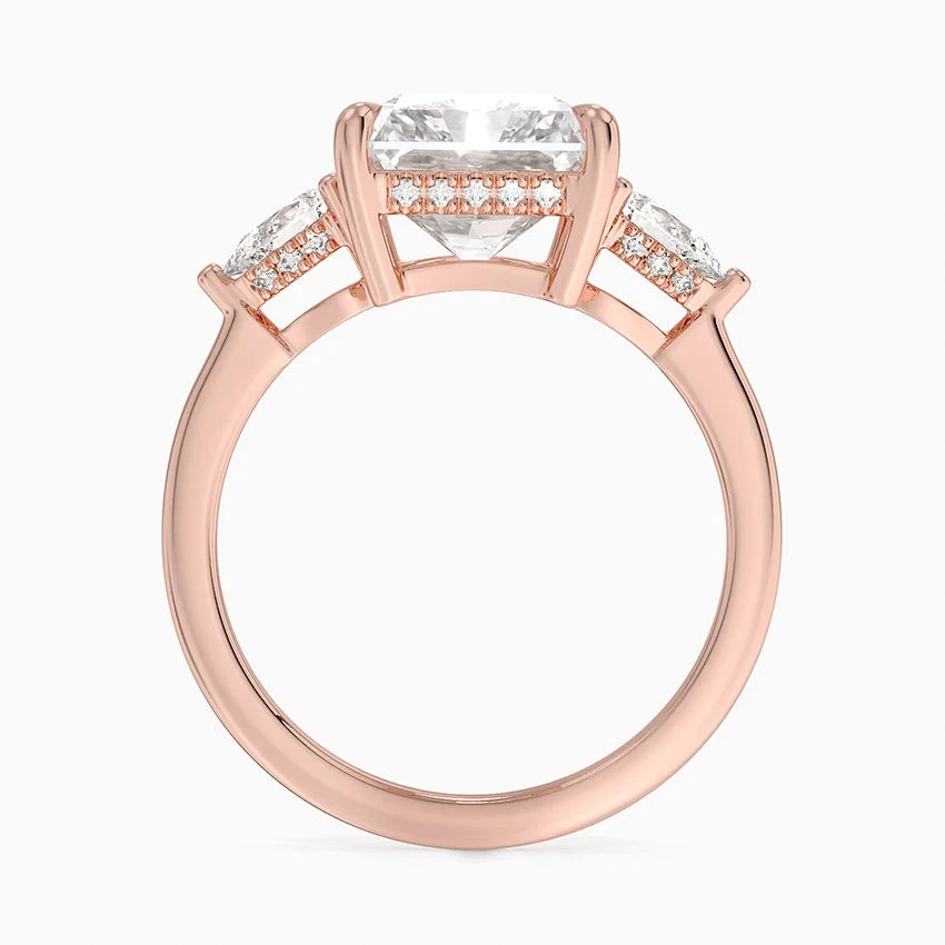 1.60 Carat Princess Halo Design Solitaire Lab Diamond Ring 18K - Florina