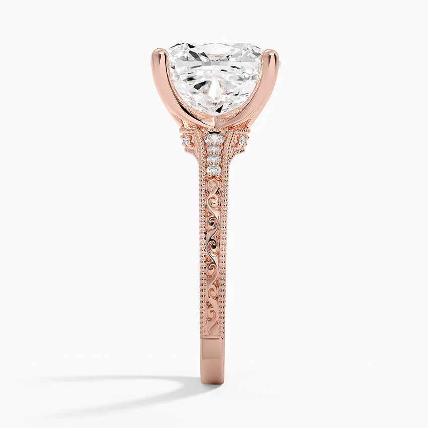 5.15 Cushion Kesim Hidden Halo Tasarım Tektaş Laboratuvar Pırlanta Yüzük 18K - Silora