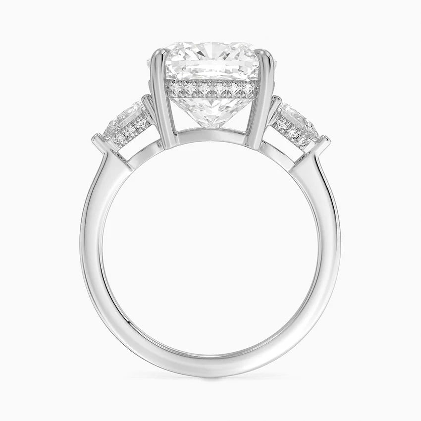 1.60 Carat Princess Halo Design Solitaire Lab Diamond Ring 18K - Florina
