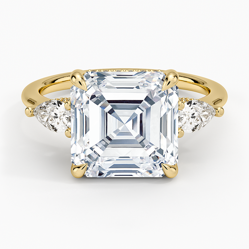 1.60 Carat Princess Halo Design Solitaire Lab Diamond Ring 18K - Florina