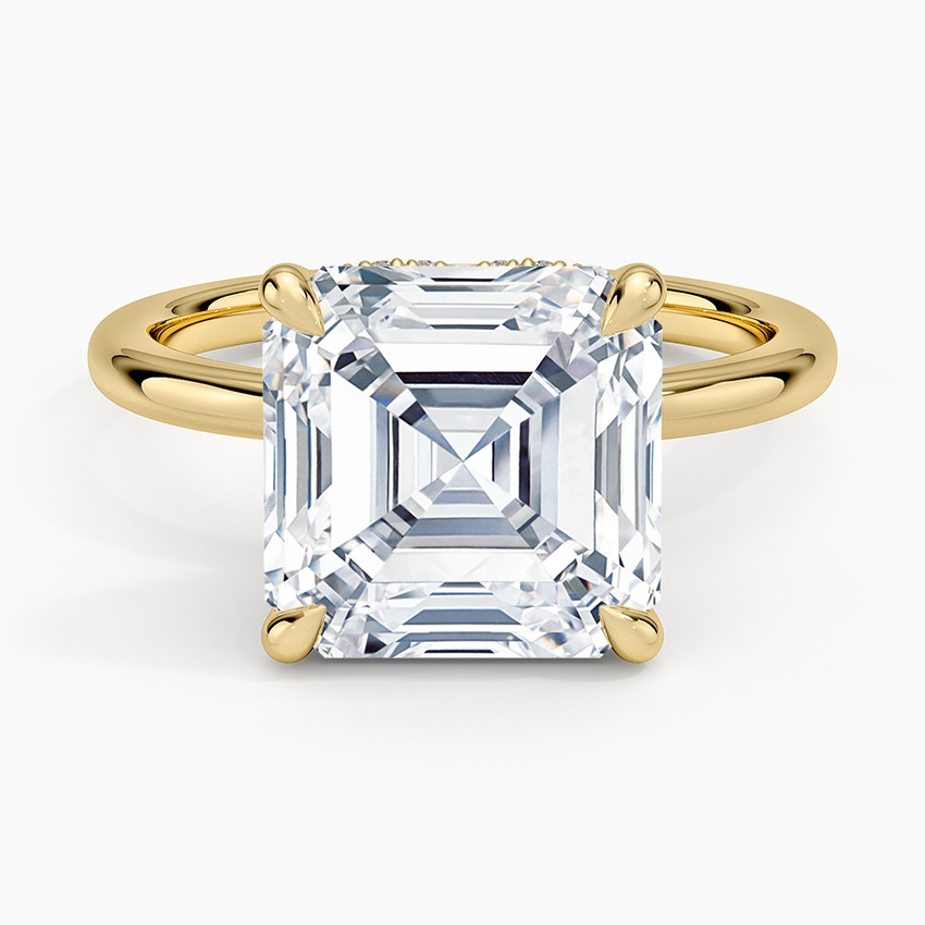 5.15 Karat Asscher Kesim Hidden Halo Tasarım Tektaş Laboratuvar Pırlanta Yüzük - Lyon