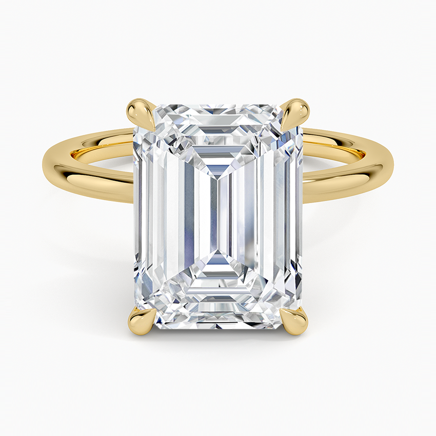 5.15 Karat Emerald Kesim Hidden Halo Tasarım Tektaş Laboratuvar Pırlanta Yüzük - Oslo