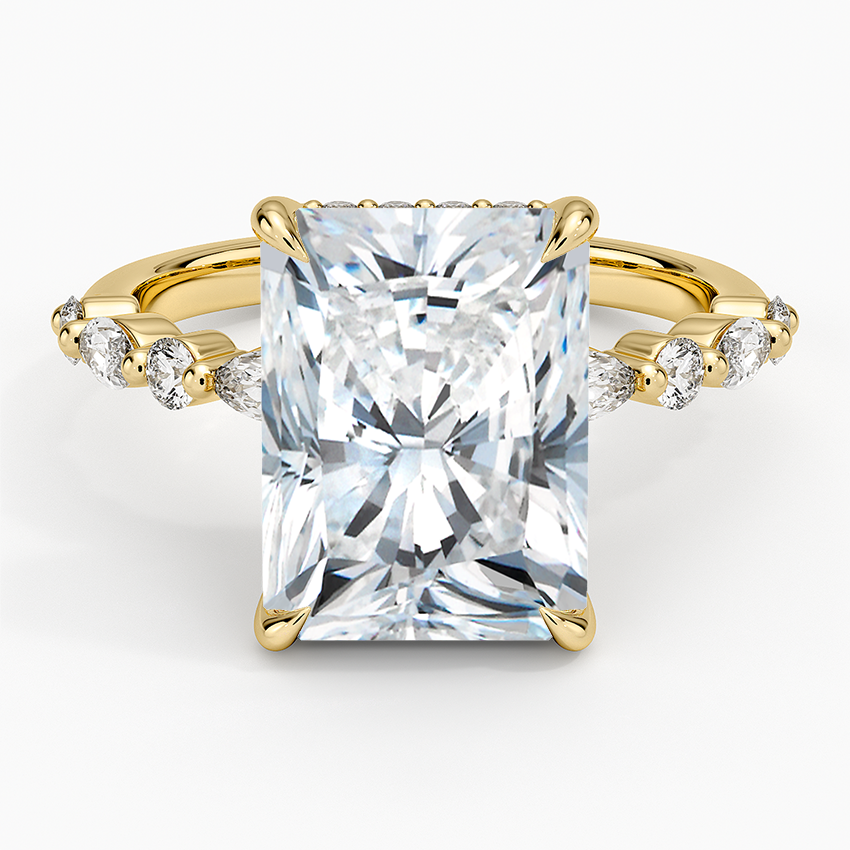 1.60 Carat Princess Halo Design Solitaire Lab Diamond Ring 18K - Florina