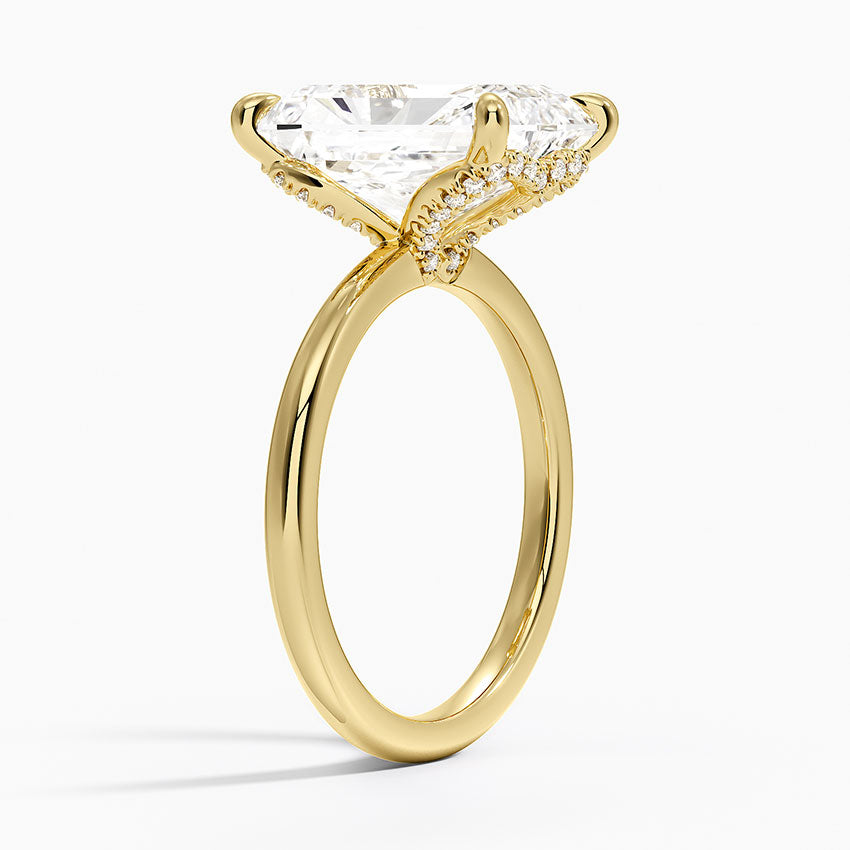 5.15 Karat Radiant Kesim Hidden Halo Tasarım Tektaş Laboratuvar Pırlanta Yüzük - Lyon