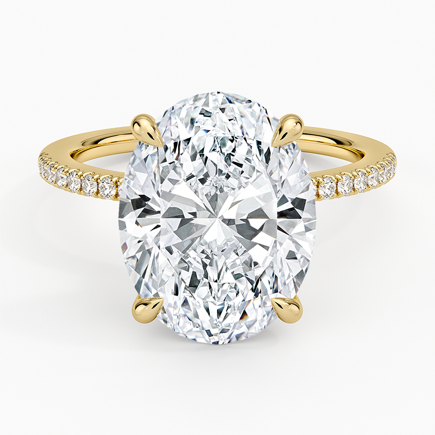 5.25 Karat Oval Kesim Hidden Halo Tasarım Tektaş Laboratuvar Pırlanta Yüzük - Filora - Bold Diamonds